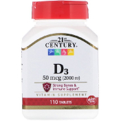 21st Century Vitamin D3 2000 IU 110 Tablets
