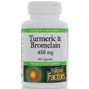 Natural Factors Куркума и бромелаин 450 мг 90 капсул