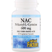 Natural Factors NAC N-ацетил-L-цистеин 600 мг 60 вегетарианских капсул