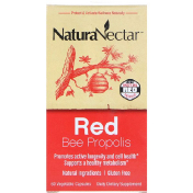 NaturaNectar Красный пчелиный прополис 60 вегетарианских капсул