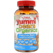 Hero Nutritional Products Yummi Bears Organics Полноценные мультивитамины Органическая клубника Апельсин и ананас 180 вкусных мишек