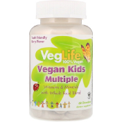 VegLife Мультивитамины для детей растительного происхождения вкус ягод 60 жевательных таблеток