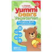 Hero Nutritional Products Вкусные мишки полный комплекс витаминов вегетарианский продукт вкус натуральных фруктов 90 жевательных конфет в виде медвежат