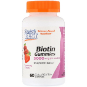 Doctor&#x27;s Best Biotin Gummies 5000 mcg Strawberry Delight 60 Gummies