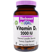 Bluebonnet Nutrition Витамин D3 2000 МЕ 180 капсул в растительной оболочке