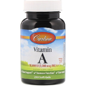 Carlson Labs Витамин A 10 000 МЕ натуральный 250 гелевых капсул