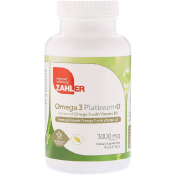 Zahler Omega 3 Platinum+D Advanced Omega 3 with Vitamin D3 3000 mg 90 Softgels