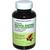 American Health Энзим папайи с хлорофиллом 250 жевательных таблеток