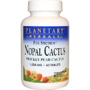 Planetary Herbals Nopal Cactus Full Spectrum Prickly Pear Cactus 1 000 mg 60 Tablets