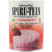 Nature&#x27;s Plus Spiru-Tein энергетический продукт с высоким содержанием белка со вкусом клубники 2 4 фунта (1088 г)