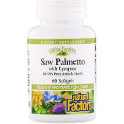 Natural Factors HerbalFactors Saw Palmetto with Lycopene 60 Softgels
