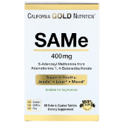 California Gold Nutrition S-аденозил-L-метионин из  бутандисульфоната 400 мг 60 покрытых желудочно-резистентной оболочкой таблеток