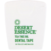 Desert Essence Зубная лента с маслом чайного дерева покрытая воском 30 ярдов (27 4 м)
