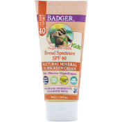 Badger Company Clear Sport для детей натуральный минеральный солнцезащитный крем фактор защиты от солнца 40 мандарин и ваниль 2 9 жидкой унции (87 мл)