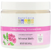 Aura Cacia Ароматерапевтическое средство для ванны с минералами успокаивающая герань 16 унций (454 г)