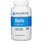 Lake Avenue Nutrition Биотин 5000 мкг 120 растительных капсул