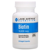 Lake Avenue Nutrition Biotin 10 000 mcg 30 Veggie Capsules