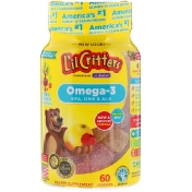 L&#x27;il Critters Омега-3 вкус «Малина и лимонад» 60 жевательных таблеток