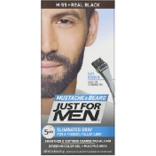 Just for Men Гель для окрашивания усов и бороды Mustache & Beard кисточка в комплекте оттенок черный M-55 2 шт. по 14 г