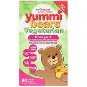 Hero Nutritional Products Yummi Bears вегетарианский омега-3 90 конфет в виде мишек