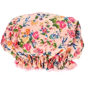 The Vintage Cosmetic Co. Shower Cap Pink Floral Satin 1 Count