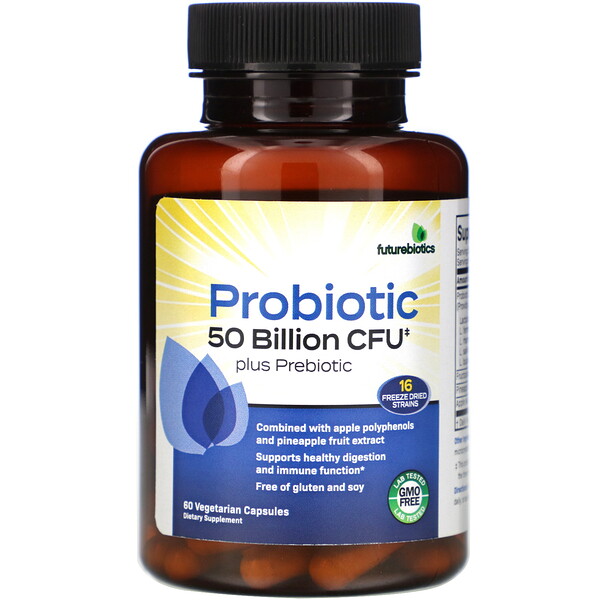 FutureBiotics Probiotic Plus Prebiotic 50 Billion CFU 60 Vegetarian Capsules