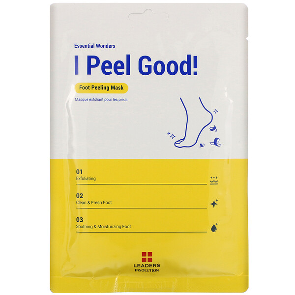 Leaders Essential Wonders I Peel Good! Foot Peeling Mask 2 Socks 1.35 fl oz (40 ml)