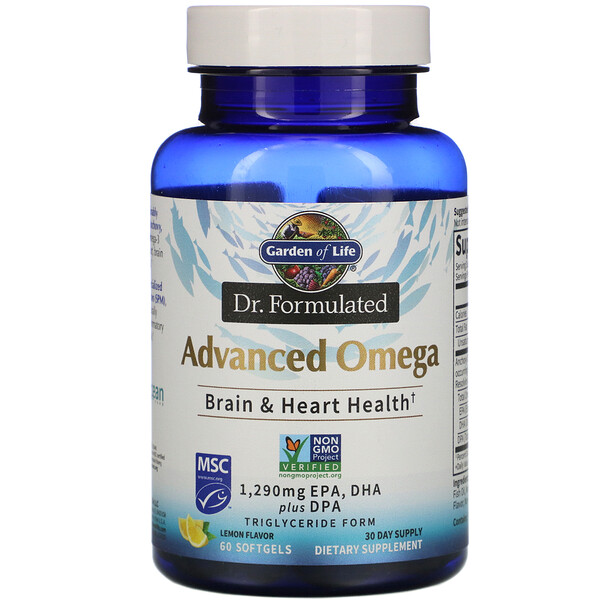 Garden of Life Dr. Formulated Advanced Omega Lemon 60 Softgels