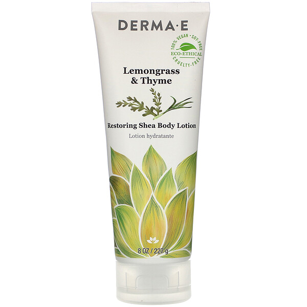 Derma E Restoring Shea Body Lotion Lemongrass & Thyme 8 oz (227 g)