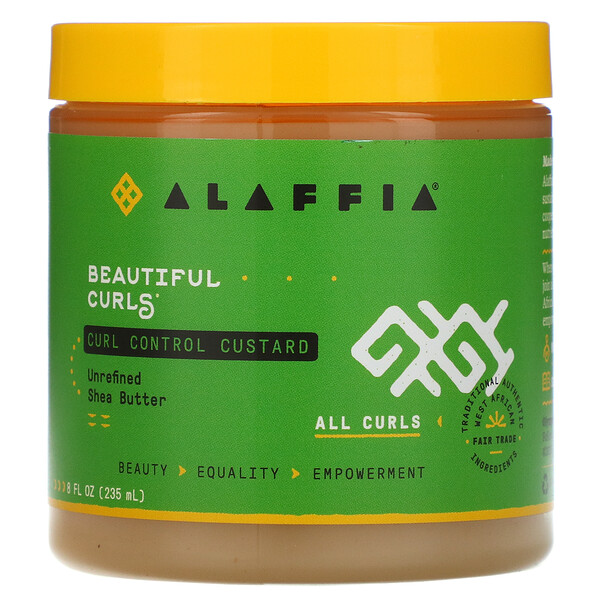 Alaffia Beautiful Curls Curl Control Custard All Curls Unrefined Shea Butter 8 fl oz (235 ml)