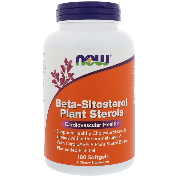 Now Foods Бета-ситостерин растительные стеролы 180 мягких желатиновых капсул