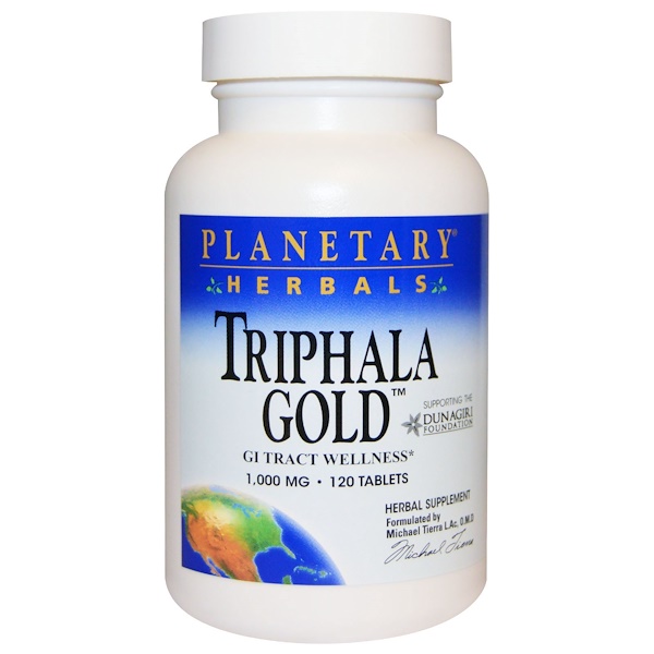 Planetary Herbals Triphala Gold здоровье желудочно-кишечного тракта 1 000 мг 120 таблеток