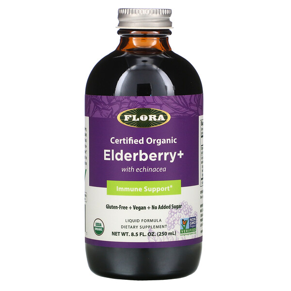Flora Certified Organic Elderberry + 8.5 fl oz (250 ml)