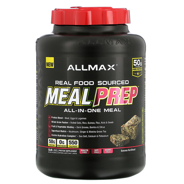 ALLMAX Nutrition Real Food Sourced Meal Prep All-in-One Meal Banana Nut Bread 5.6 lb (2.54 kg)
