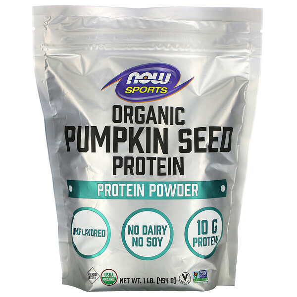 Now Foods Sports Organic Pumpkin Seed Protein Powder Unflavored 1 lb (454 g)