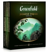 Greenfield Jasmine Dream зеленый ароматизированный чай в пакетиках Гринфилд, с жасмином 100 пакетиков