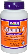 Now Vitamin A 25000 Iu 250 гелевых капсул