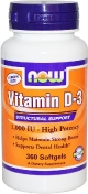 Now Vitamin D-3 1000 Me 360 гелевых капсул