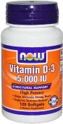 Now Vitamin D-3 5000 Me 120 гелевых капсул