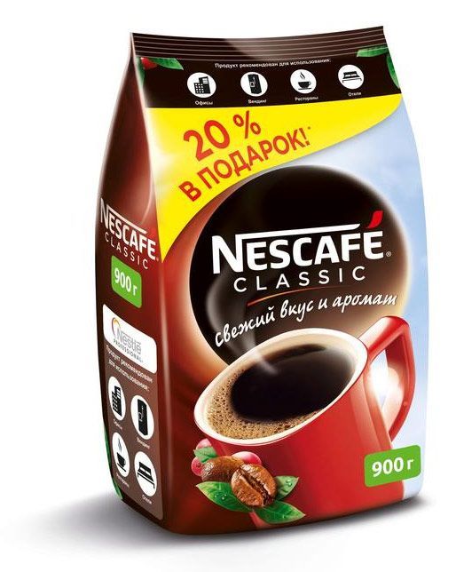 Nescafe Кофе Нескафе Классик (Nescafe Classic) растворимый 900  Цена .