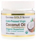 California Gold Nutrition Organic Virgin Coconut Oil 473 мл Органическое кокосовое масло холодного отжима