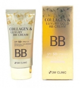 3W Clinic Collagen & Luxury Gold Bb Cream SPF50+/Pa+++ 50 мл Бб крем с коллагеном и коллоидным золотом