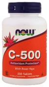 Now C-500 with Rose Hips 500 мг Витамин С с шиповником, 250 таблеток
