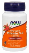 Now Chewable Vitamin D-3 жеват. Вит. D-3 с натур. Фруктовым вкусом 1000 Ме 180 жевательных таблеток