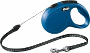 Flexi Рулетка-трос для собак до 12кг, 5м, голубая (New Classic S cord blue) 320 г