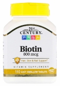 21st Century Biotin, Биотин 800 мкг 110 таблеток