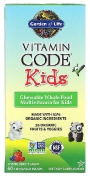Garden of Life Vitamin Code Kids Жевательные мультивитамины для детей, 60 таблеток