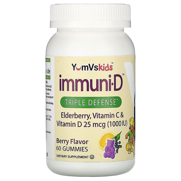 YumV&#x27;s Sambucus Elderberry with Vitamin C & D (Immuni-D) 60 Chewables