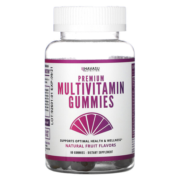 Havasu Nutrition Premium Multivitamin Gummies Natural Fruit Flavors 60 Gummies