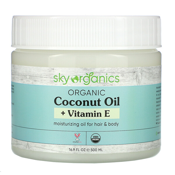 Sky Organics Organic Coconut Oil + Vitamin E 16.9 fl oz (500 ml)